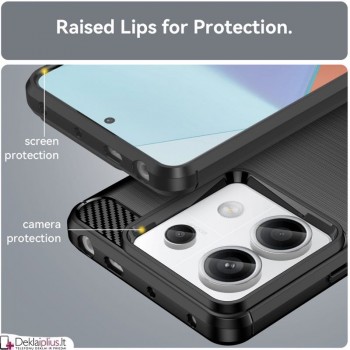 Carbon guminis dėklas - juodas (Xiaomi Redmi Note 13 5G)